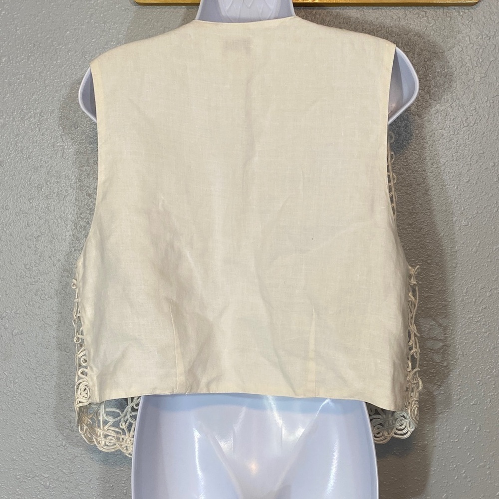 VNTG Ravel White Ramie Textile Vest - Picture 5 of 8